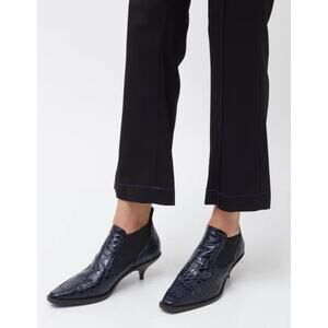 Sies Marjan Kora Embossed Croc Bootie in Navy